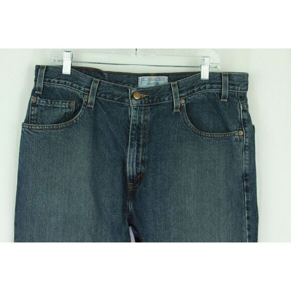 Levi Strauss Signature Jeans Blue Denim 100% Cotton Straight Fit Mens 36/30 - Picture 5 of 6